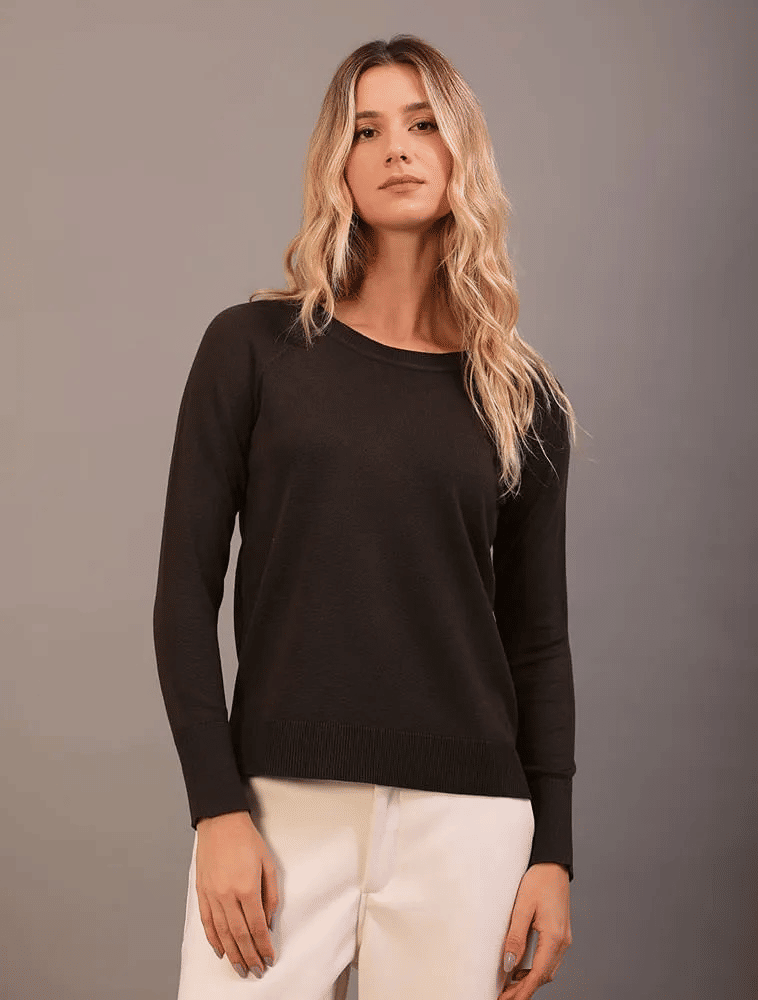 SUETER TRICOT BASICO GOLA CARECA CAFE CALVIN KLEIN SUETER TRICOT BASICO GOLA CARECA CAFE CALVIN KLEIN