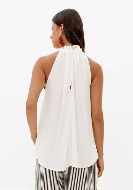 BLUSA DE VISCOSE COM METAL OFF WHITE LANÇA PERFUME BLUSA DE VISCOSE COM METAL OFF WHITE LANÇA PERFUME