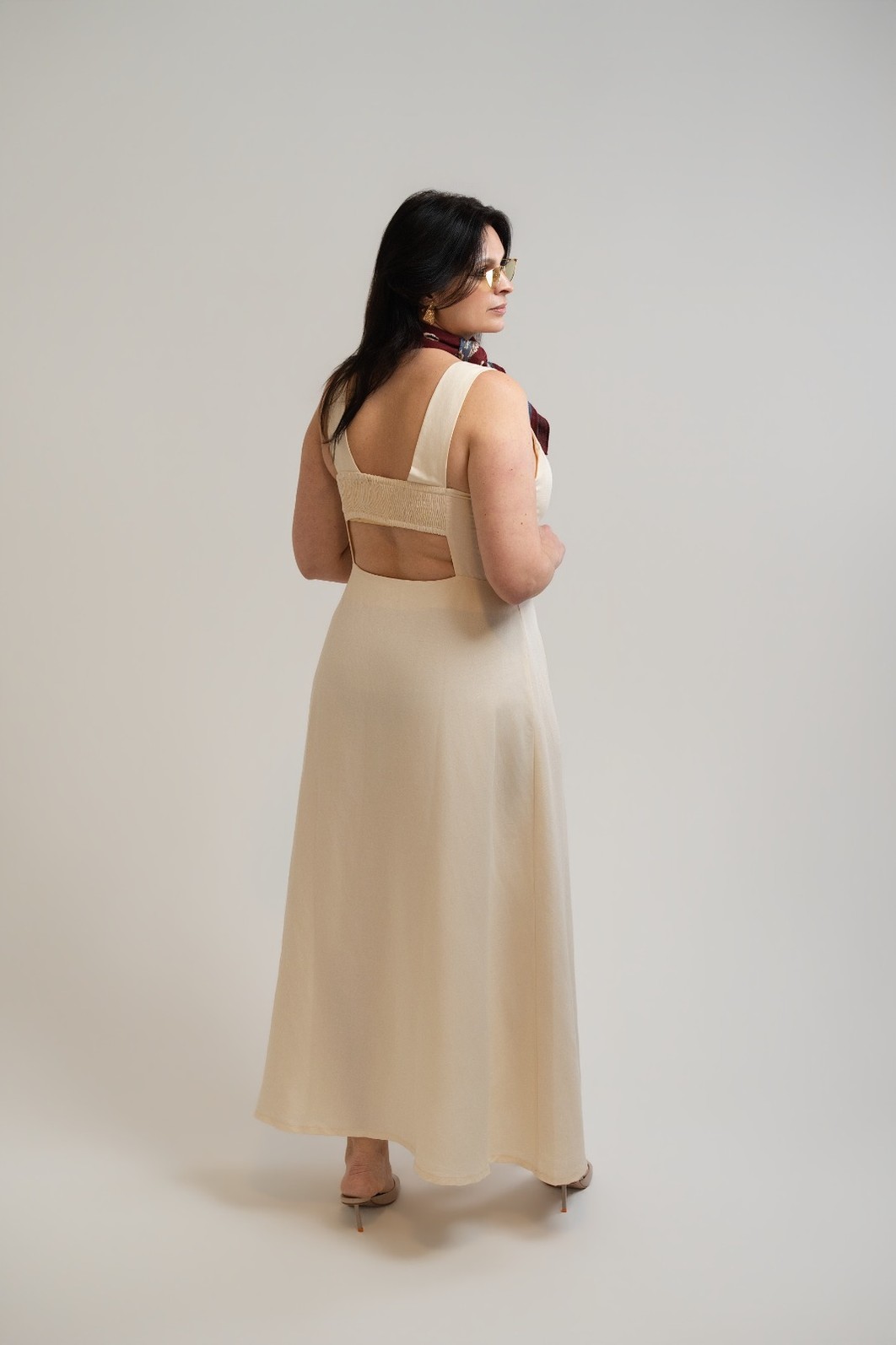 VESTIDO LINHO BEGE AFFOGATO COLCCI VESTIDO LINHO BEGE AFFOGATO COLCCI