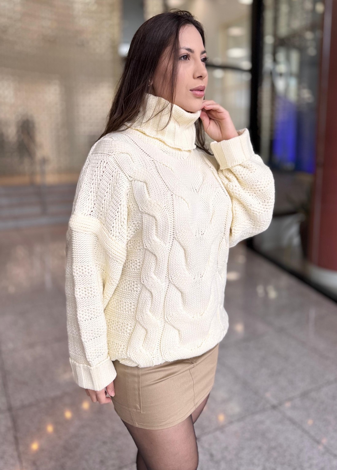 BLUSA MANGA AMPLA TRICOT CRU MORENA ROSA