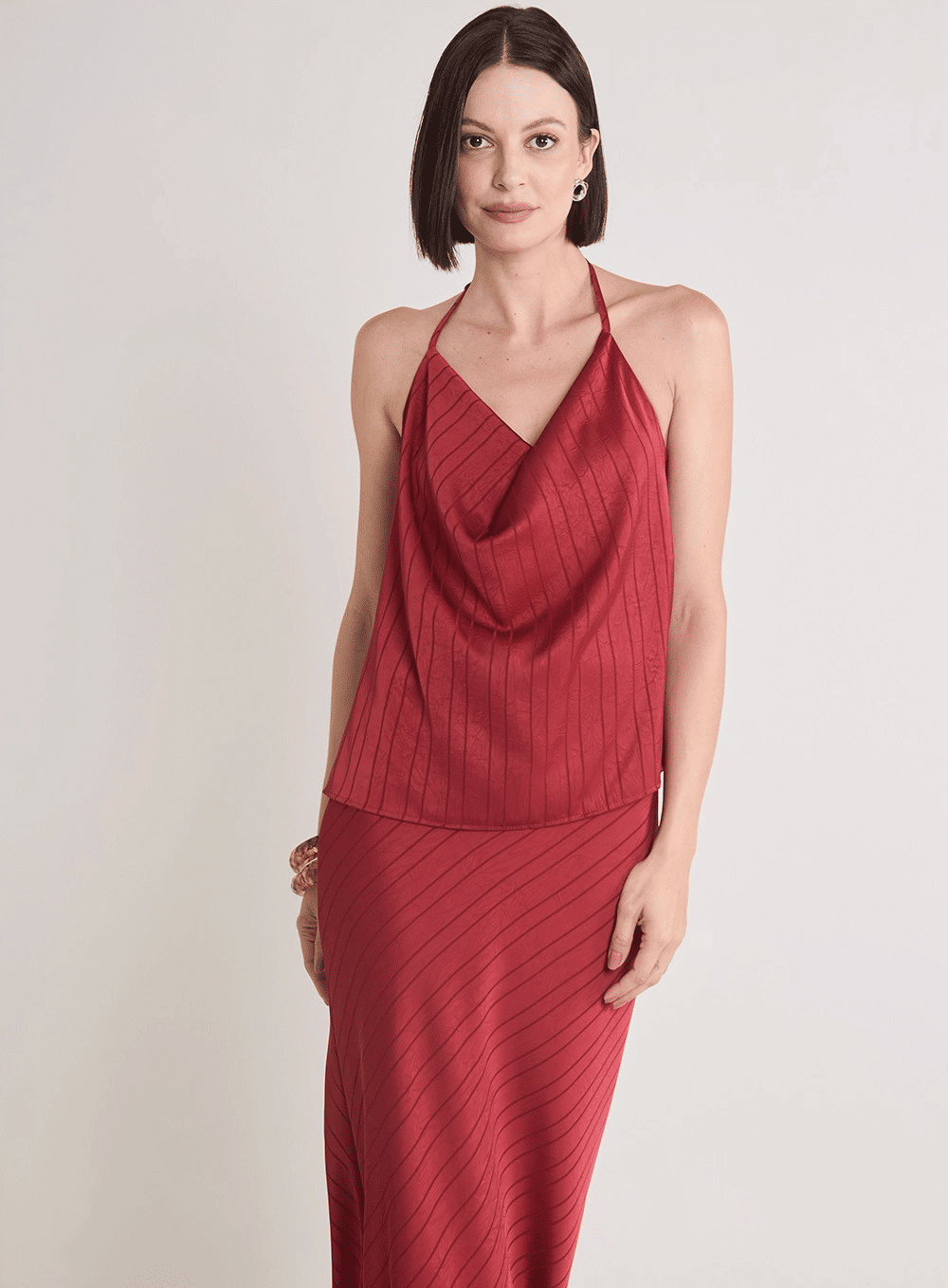 BLUSA DEGAGÊ FRENTE UNICA VERMELHO VIN ROUGE FORUM