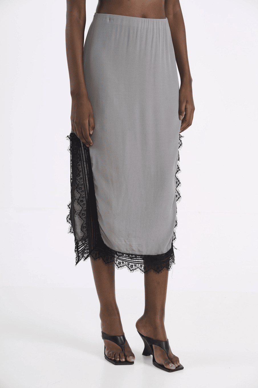 SAIA MIDI SLIP RENDA CINZA ALITA COLCCI SAIA MIDI SLIP RENDA CINZA ALITA COLCCI