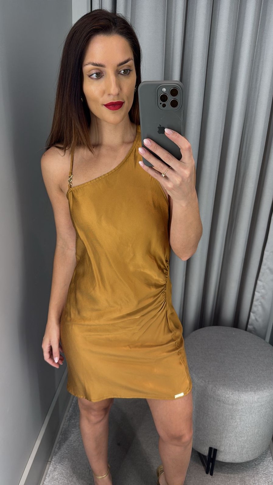 VESTIDO MARROM LEAO FORUM