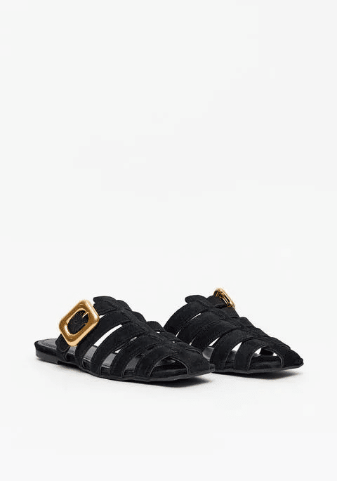 SAPATILHA MULE COURO COM RECORTES PRETA LANÇA PERFUME SAPATILHA MULE COURO COM RECORTES PRETA LANÇA PERFUME