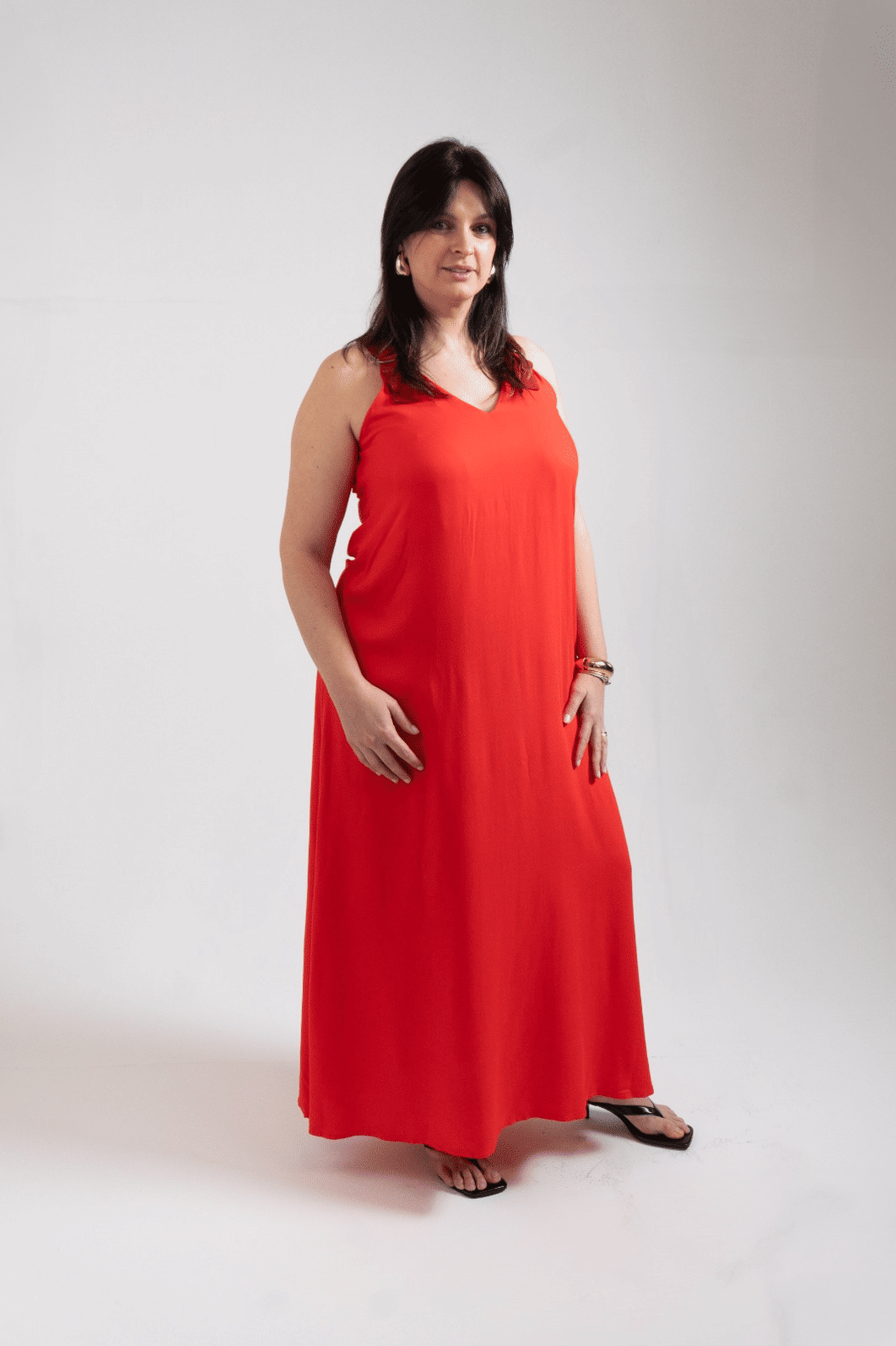 VESTIDO DETALHE LINHO VERMELHO CHILLI PEPPER FORUM