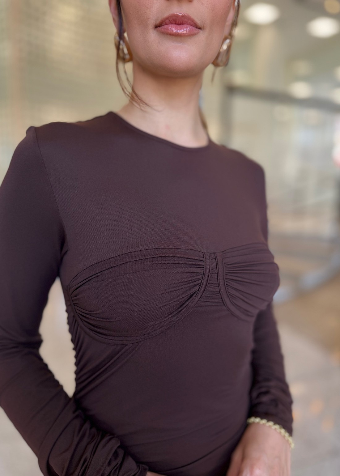 VESTIDO LONGO MARROM NOBUCK FRANZIDO FORUM VESTIDO LONGO MARROM NOBUCK FRANZIDO FORUM