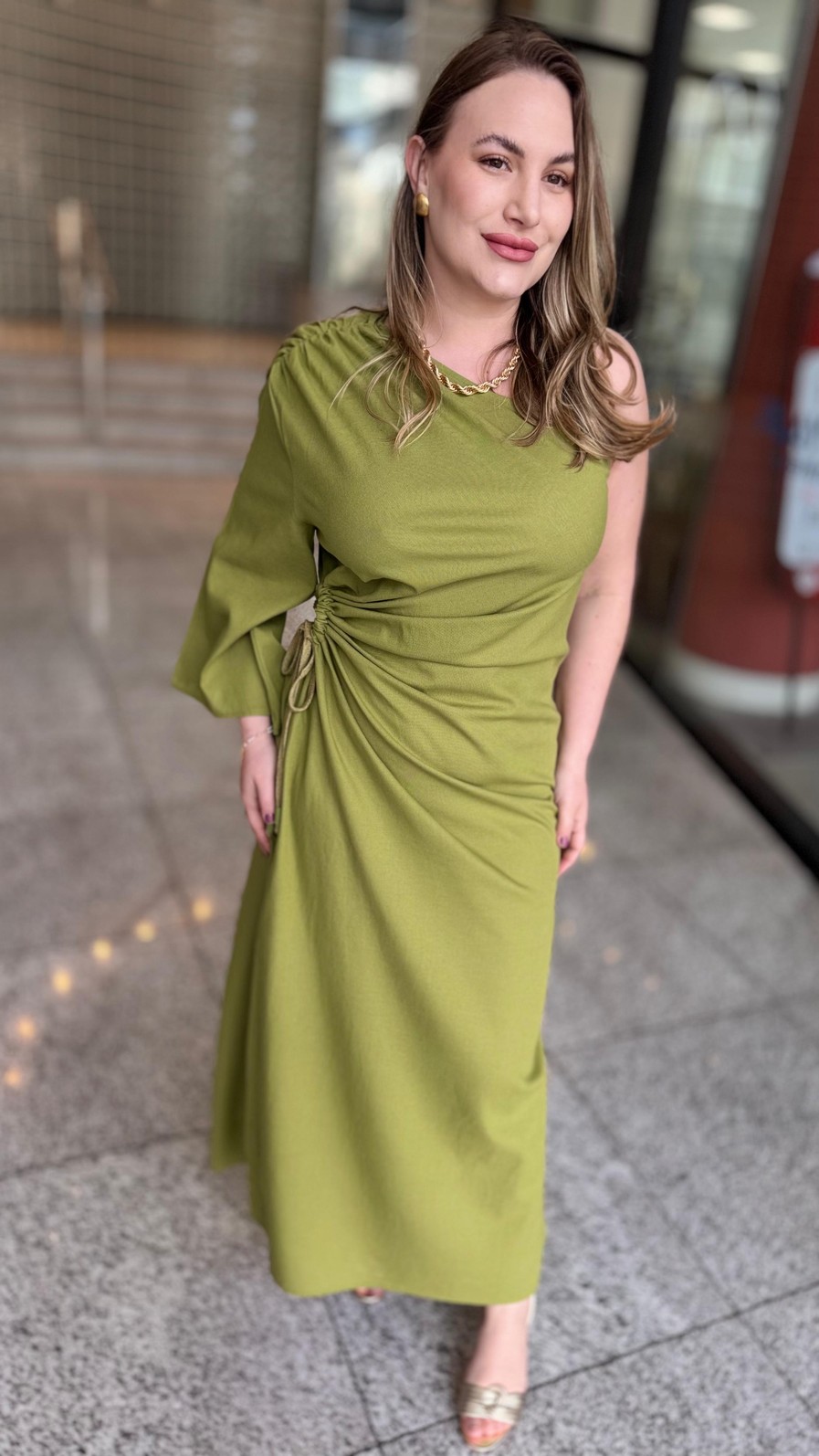 VESTIDO LINHO VERDE MADU FORUM VESTIDO LINHO VERDE MADU FORUM