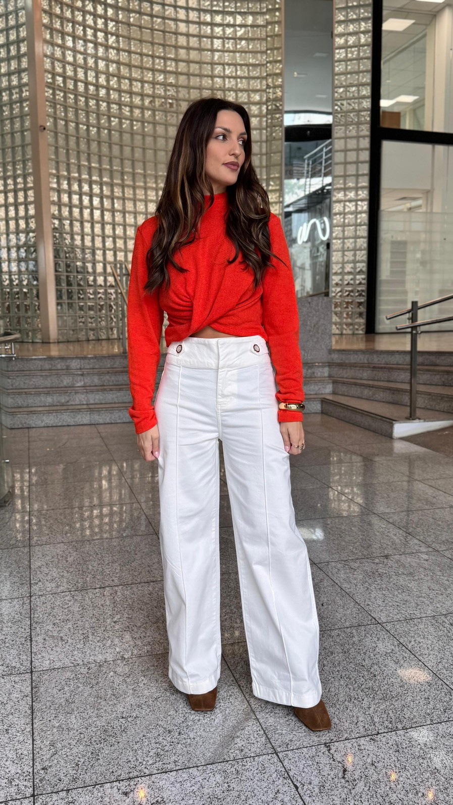 CALCA PANTALONA  ALTA OFF WHITE MORENA ROSA CALCA PANTALONA  ALTA OFF WHITE MORENA ROSA