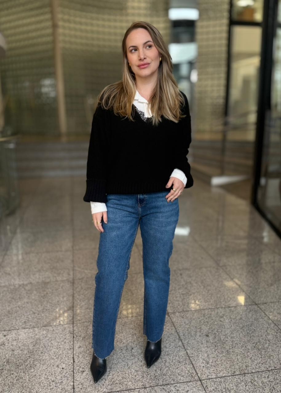 CALCA JEANS CROPPED STRAIGHT CALVIN KLEIN CALCA JEANS CROPPED STRAIGHT CALVIN KLEIN
