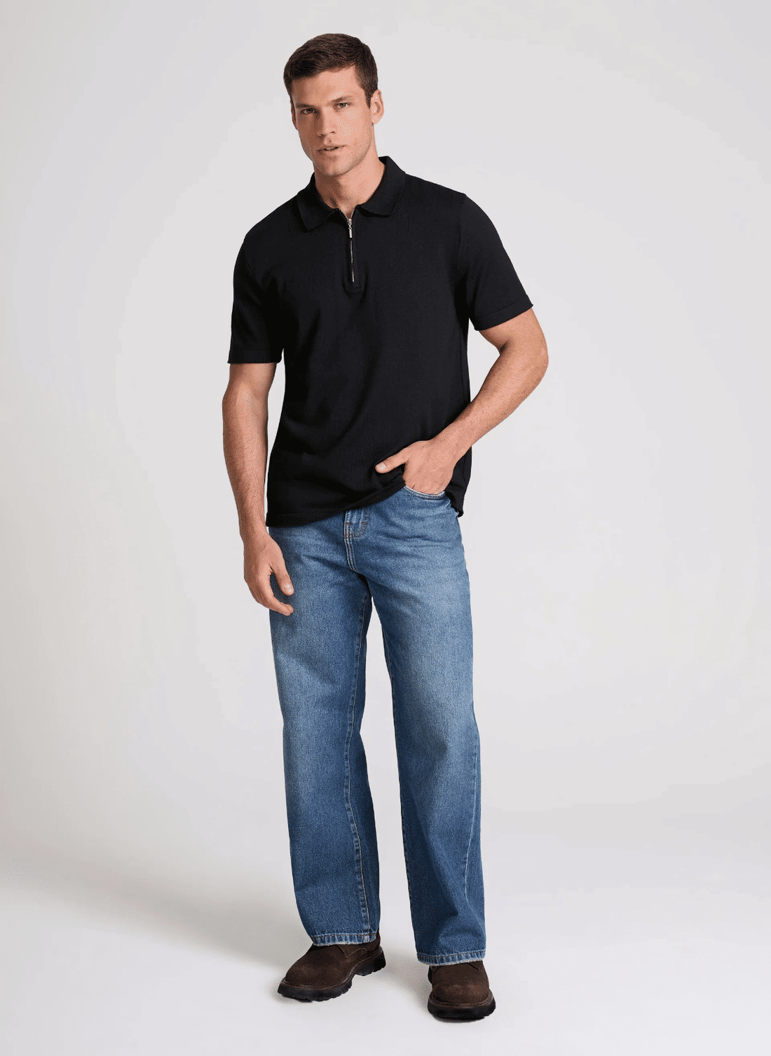 TRICOT POLO MC BLACK PRETO JOHN JOHN TRICOT POLO MC BLACK PRETO JOHN JOHN