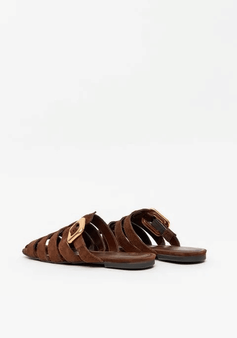 SAPATILHA MULE COURO COM RECORTES MARROM LANÇA PERFUME SAPATILHA MULE COURO COM RECORTES MARROM LANÇA PERFUME