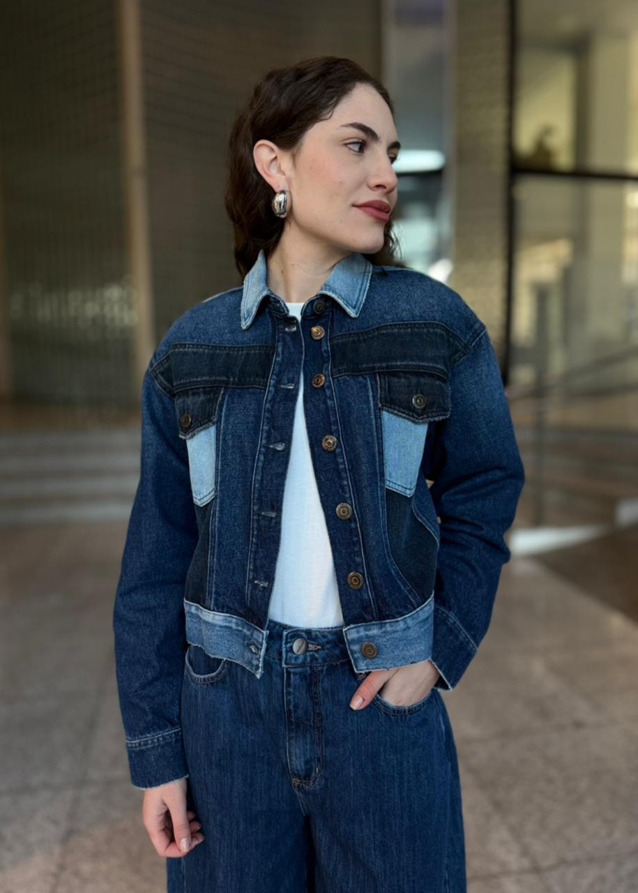 JAQUETA MIXED JEANS ESCURO JOHN JOHN JAQUETA MIXED JEANS ESCURO JOHN JOHN