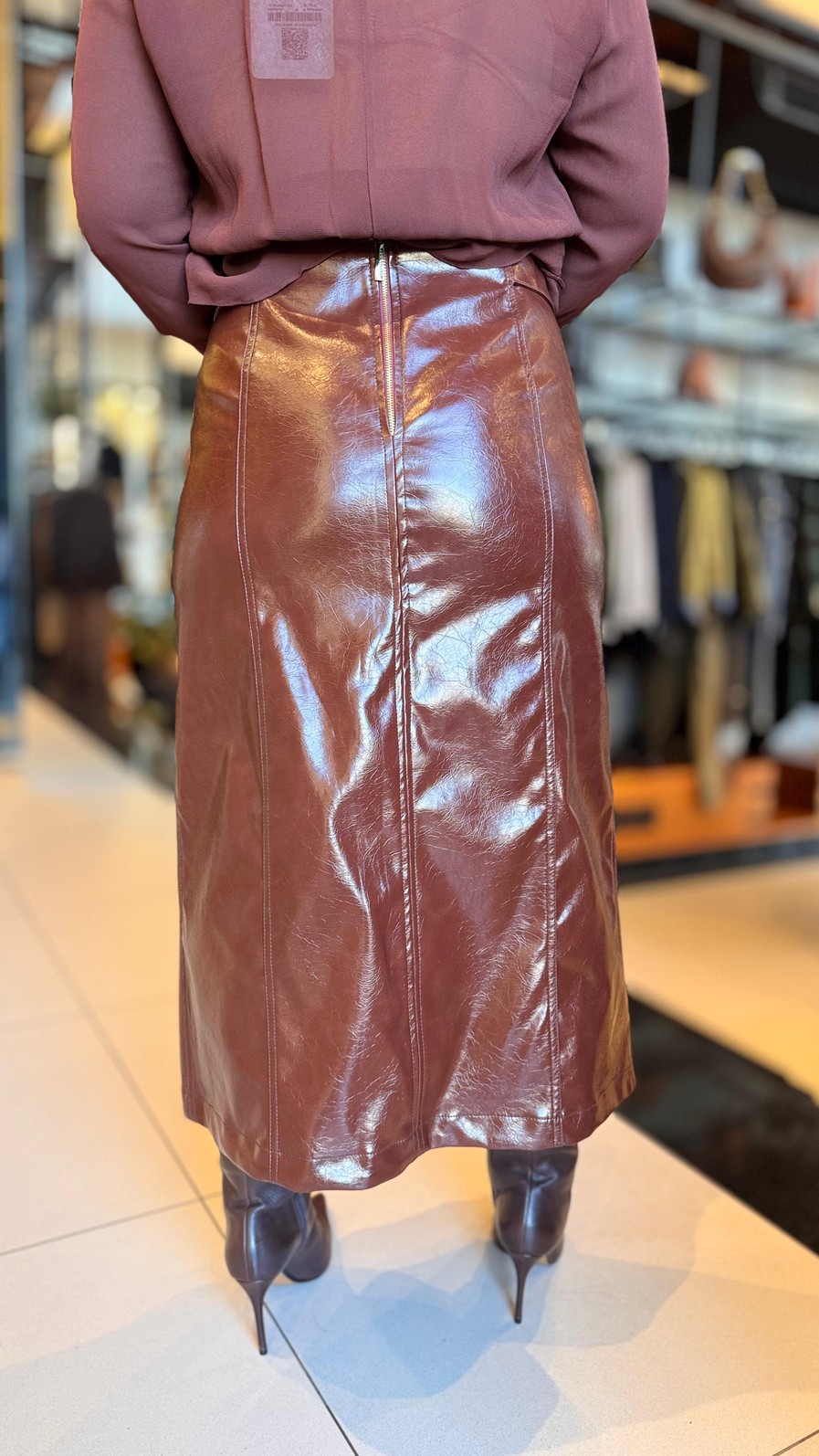 SAIA EVASE ALTA MIDI PU BORDO MORENA ROSA