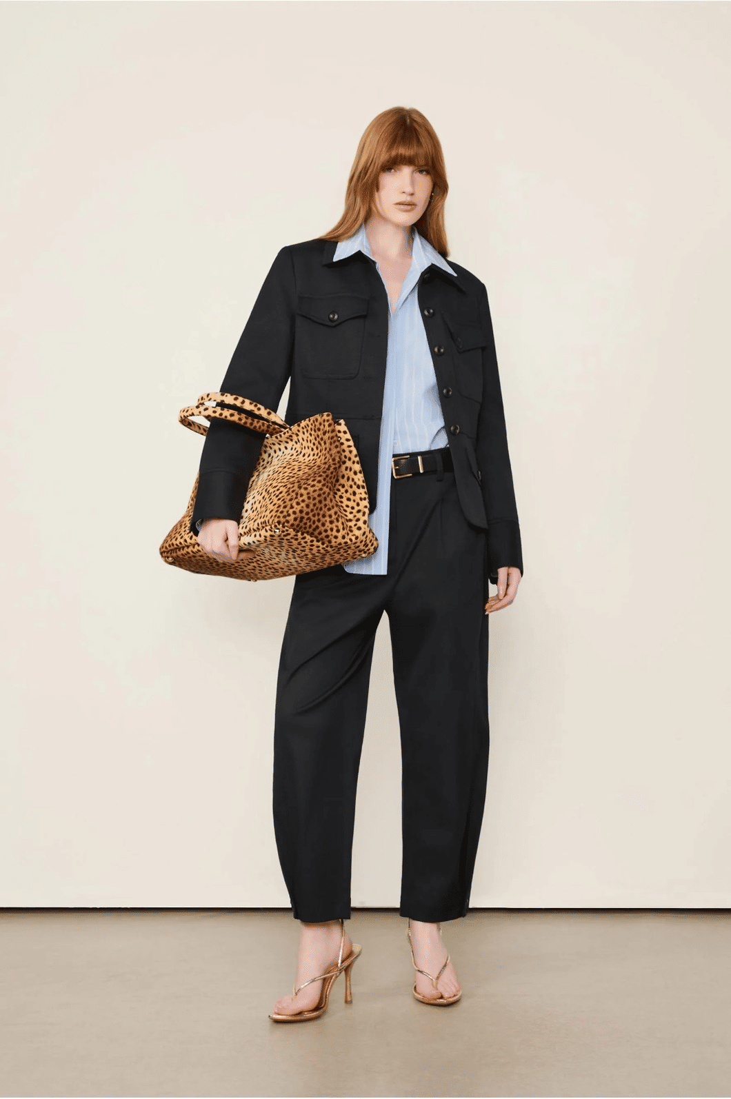 JAQUETA COM RECORTES E BOLSO PRETO ANIMALE