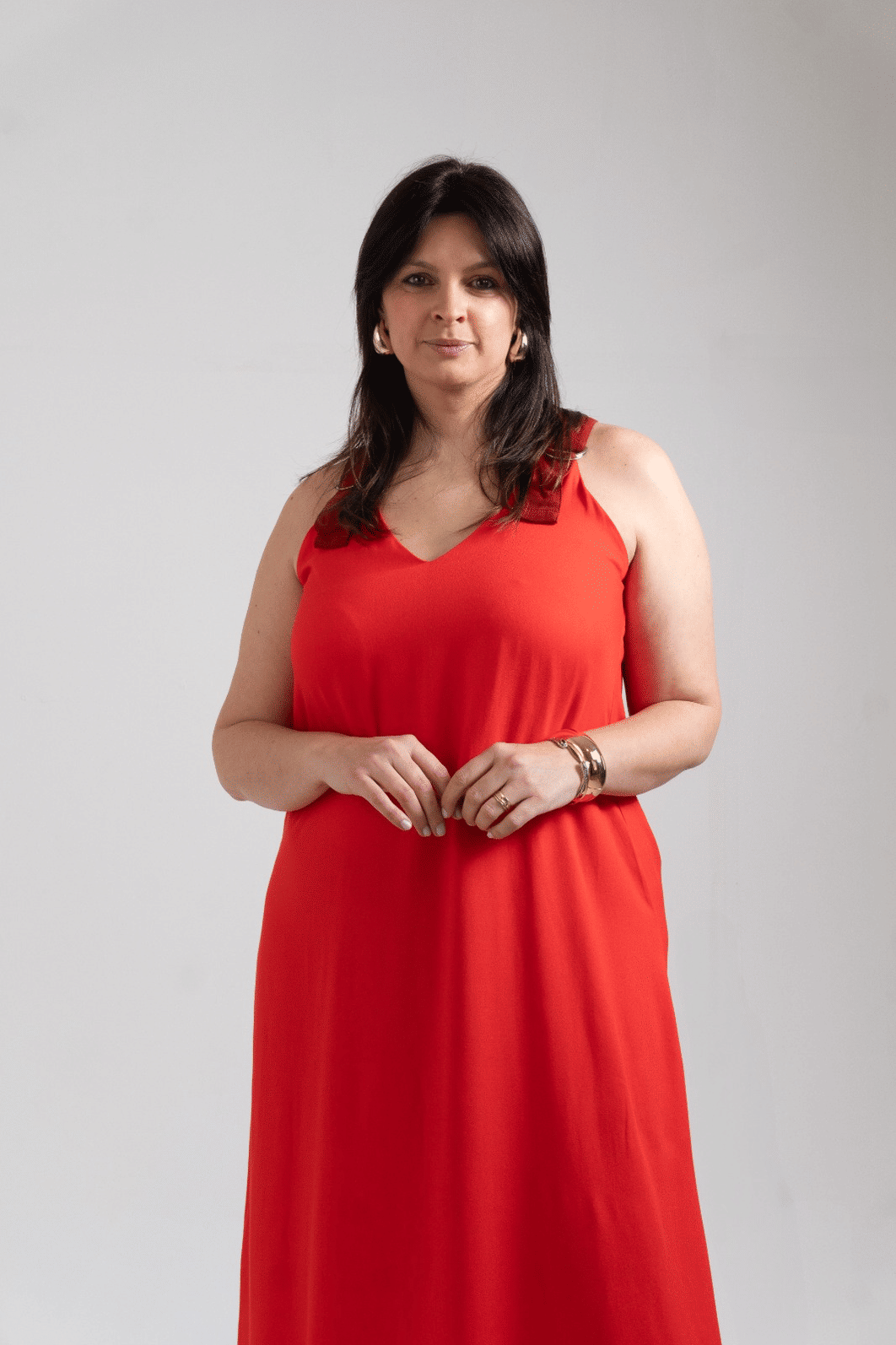 VESTIDO DETALHE LINHO VERMELHO CHILLI PEPPER FORUM