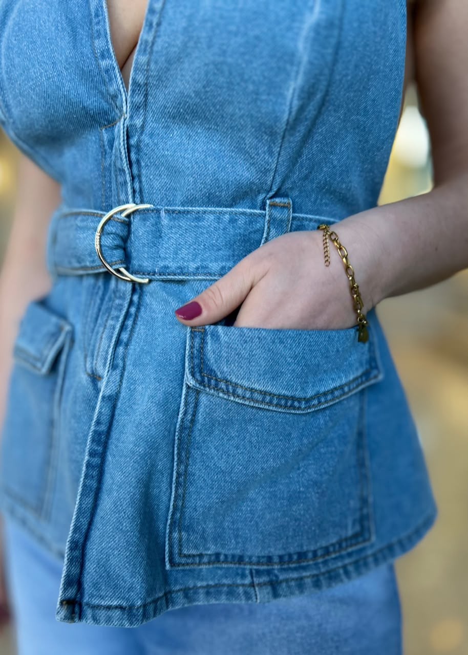 BLUSA JEANS FRENTE UNICA FORUM