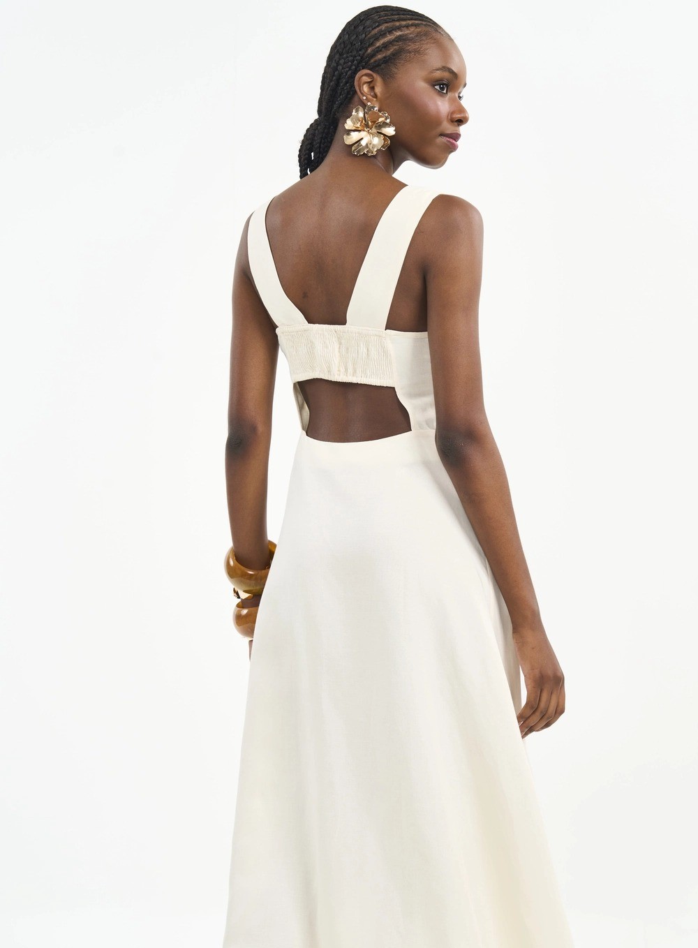 VESTIDO LINHO BEGE AFFOGATO COLCCI VESTIDO LINHO BEGE AFFOGATO COLCCI