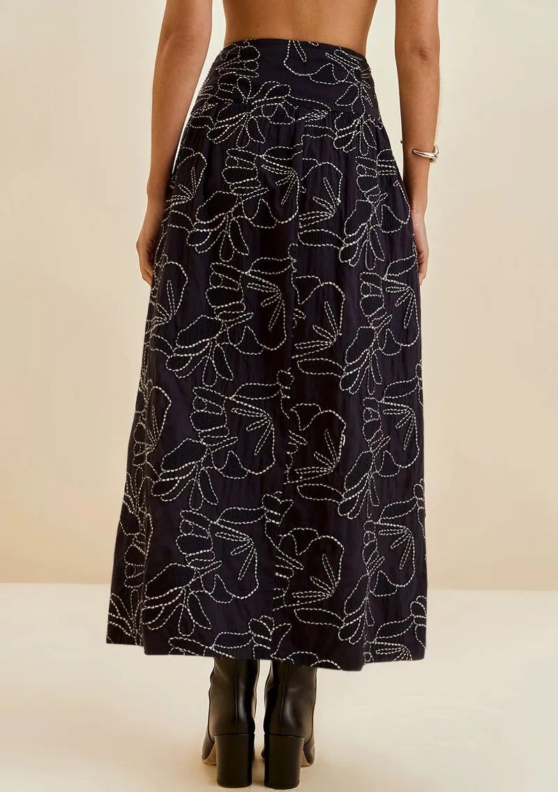 SAIA EVASE ALTA MIDI AZUL ESCURO MORENA ROSA