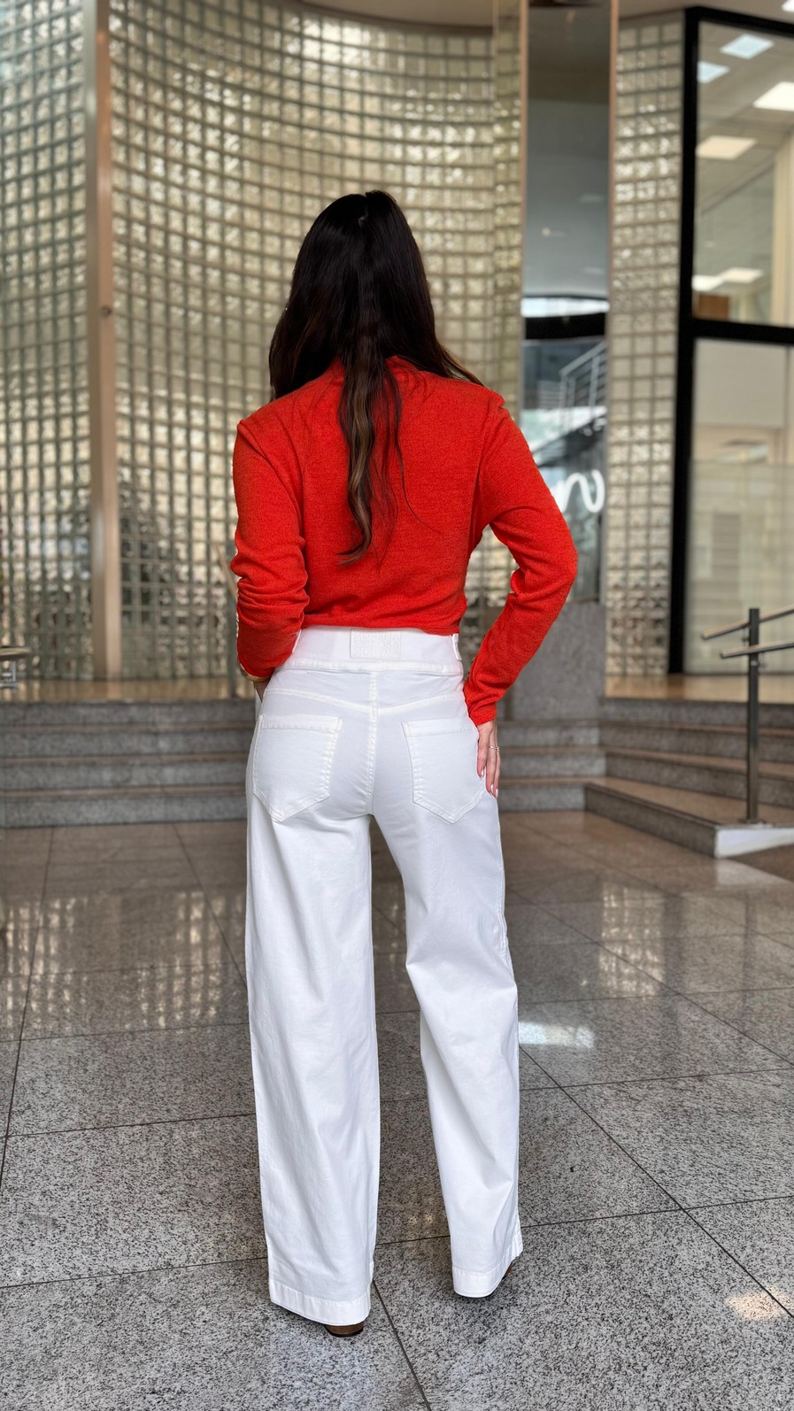 CALCA PANTALONA  ALTA OFF WHITE MORENA ROSA CALCA PANTALONA  ALTA OFF WHITE MORENA ROSA