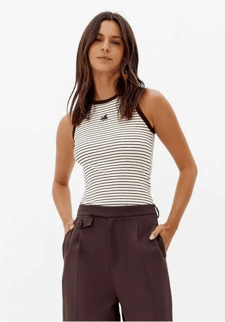 BLUSA SEM MANGA LISTRADA LANÇA PERFUME BLUSA SEM MANGA LISTRADA LANÇA PERFUME