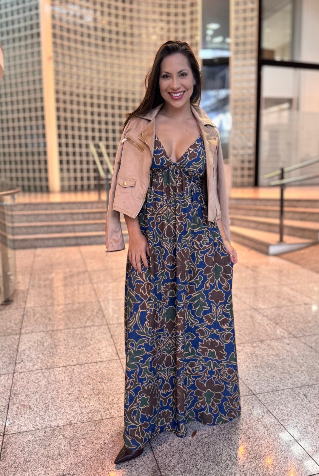 VESTIDO SOLTO LONGO AZUL MORENA ROSA