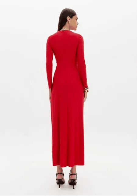 VESTIDO SUPER MIDI MANGA LONGA VERMELHO LANÇA PERFUME VESTIDO SUPER MIDI MANGA LONGA VERMELHO LANÇA PERFUME