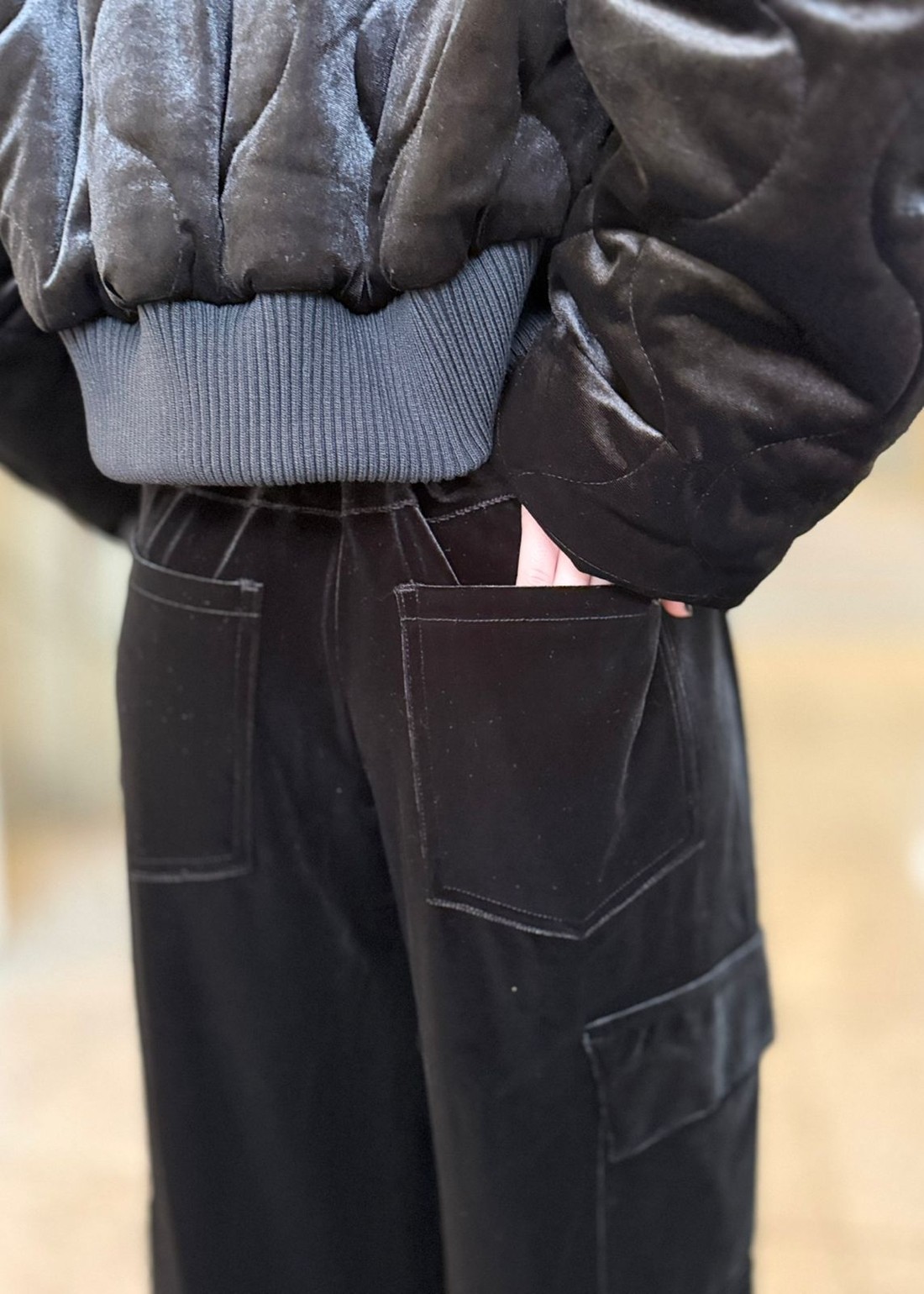 CALCA VELVET PRETO JOHN JOHN CALCA VELVET PRETO JOHN JOHN