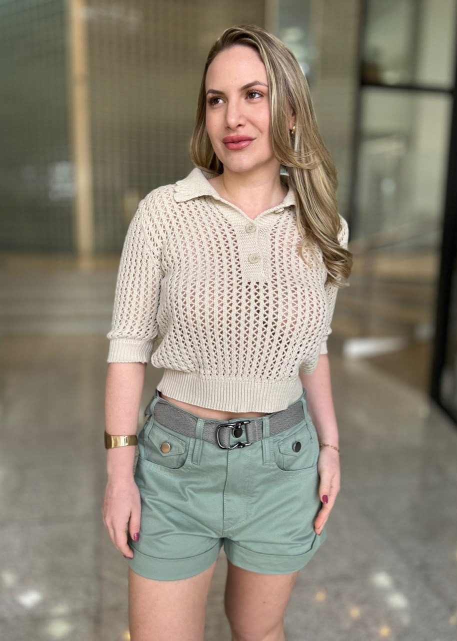 BLUSA TRICO GOLA POLO RENDA LANÇA PERFUME BLUSA TRICO GOLA POLO RENDA LANÇA PERFUME
