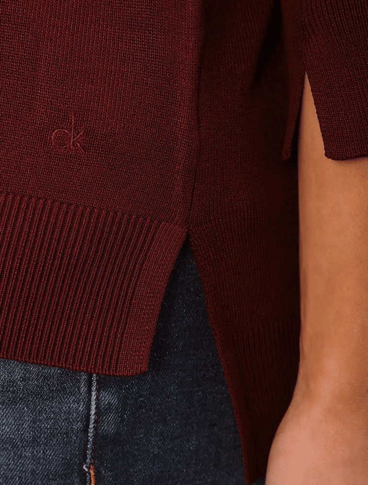 SUETER TRICOT BASICO GOLA CARECA BORDO CALVIN KLEIN SUETER TRICOT BASICO GOLA CARECA BORDO CALVIN KLEIN
