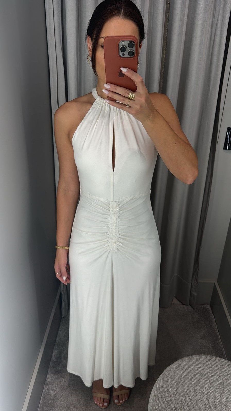 VESTIDO MIDI CAVA FRANCESA COM FRANZIDO MORENA ROSA