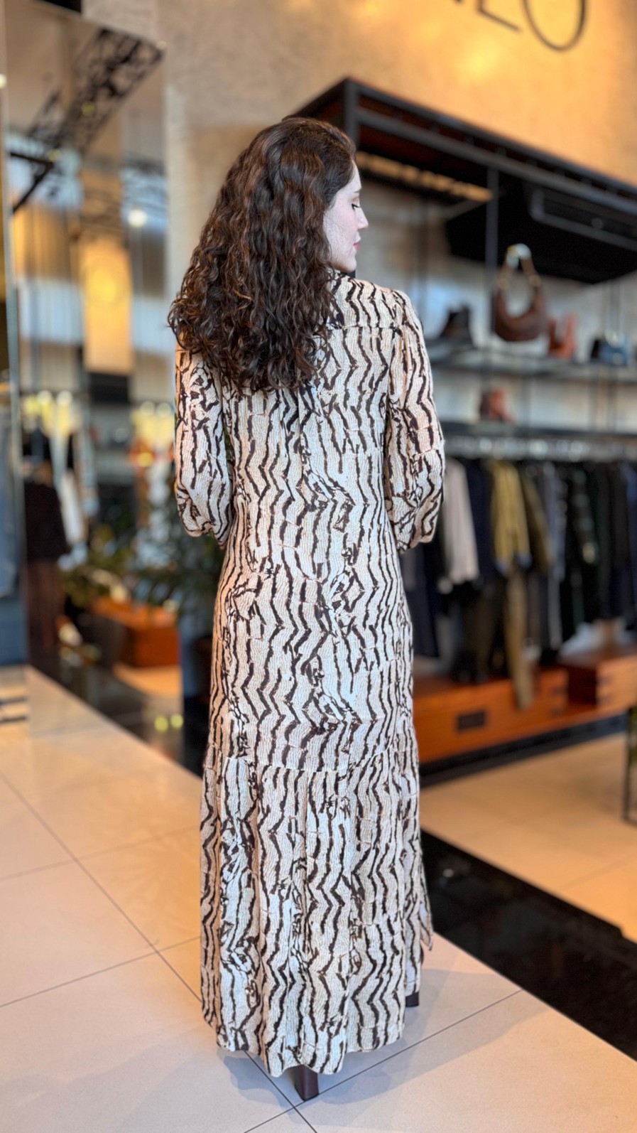 VESTIDO MIDI DECOTE V COBRA VINTAGE ANIMALE