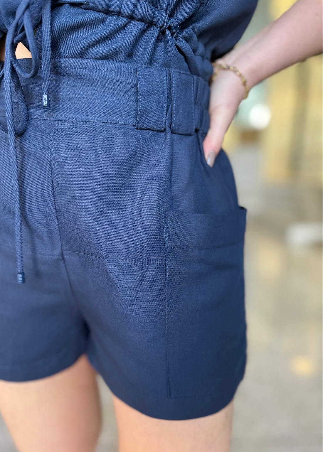 SHORTS PESPONTO DEEP BLUE AZUL MARINHO ANIMALE SHORTS PESPONTO DEEP BLUE AZUL MARINHO ANIMALE