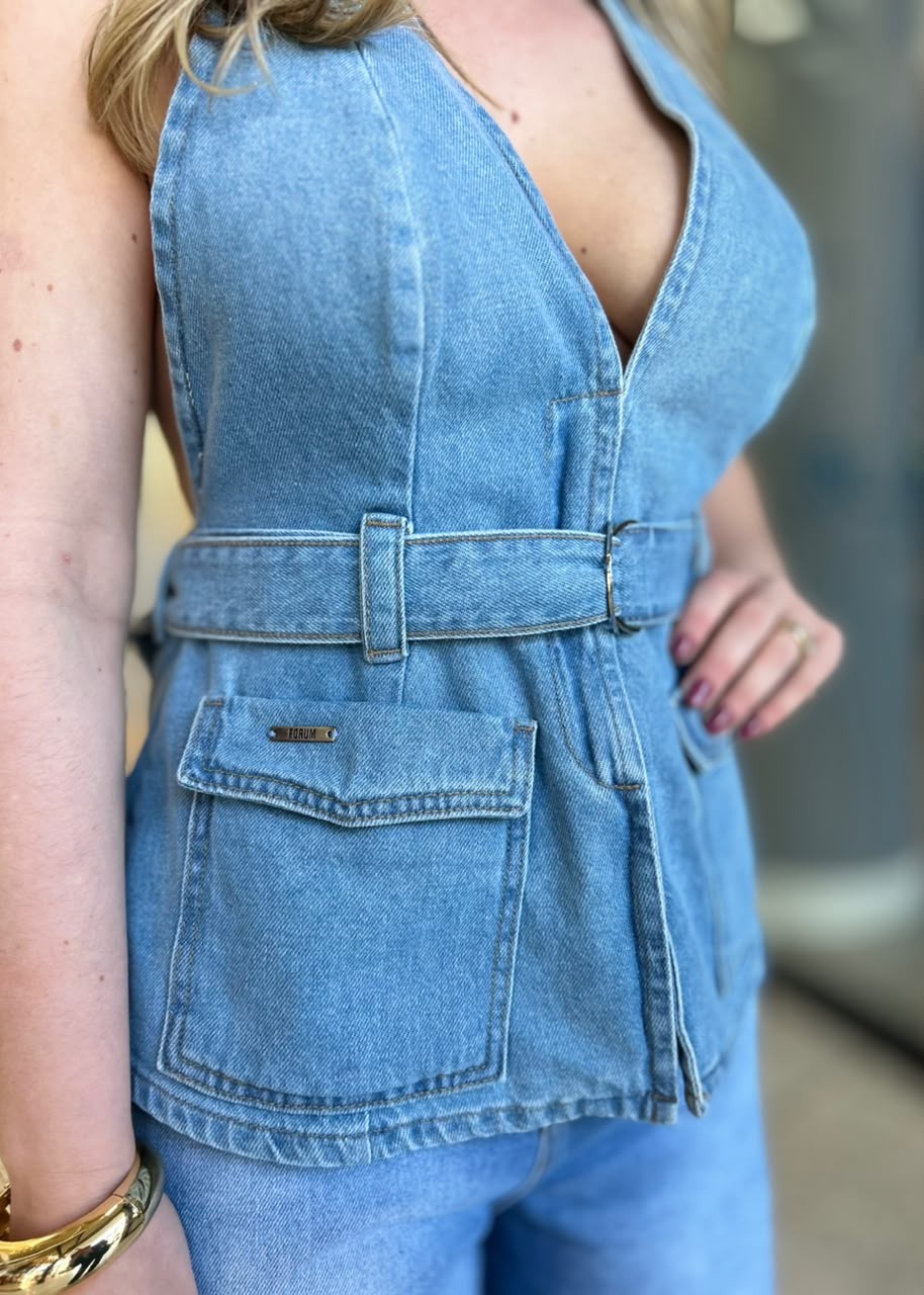 BLUSA JEANS FRENTE UNICA FORUM