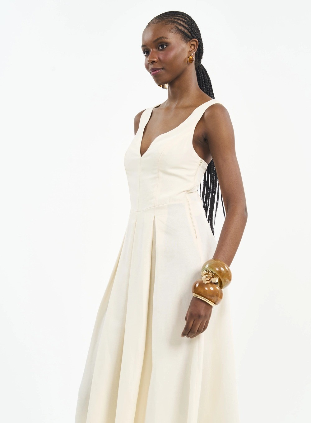 VESTIDO LINHO BEGE AFFOGATO COLCCI VESTIDO LINHO BEGE AFFOGATO COLCCI