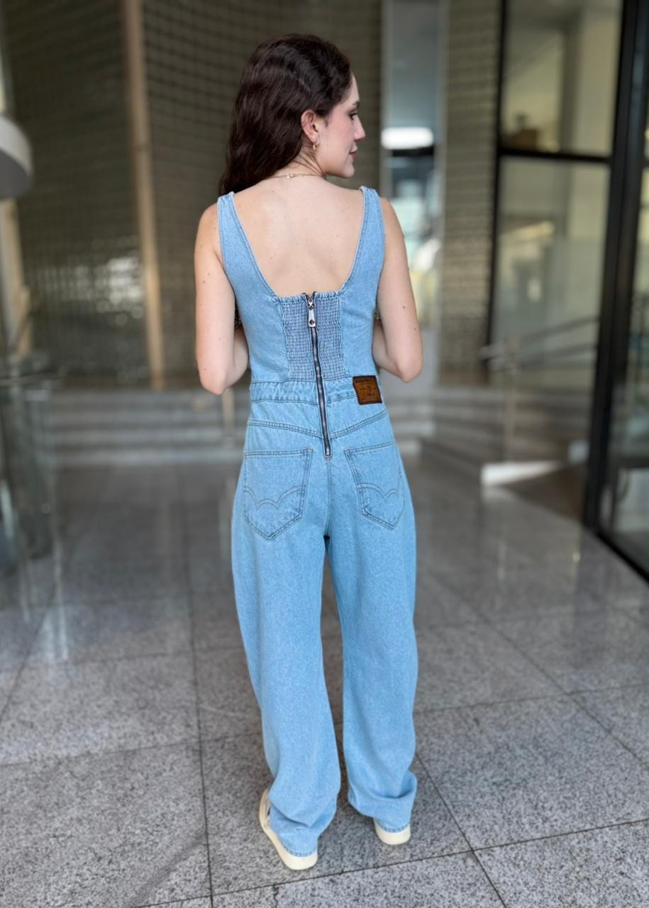 MACACÃO JEANS INDIGO FORUM