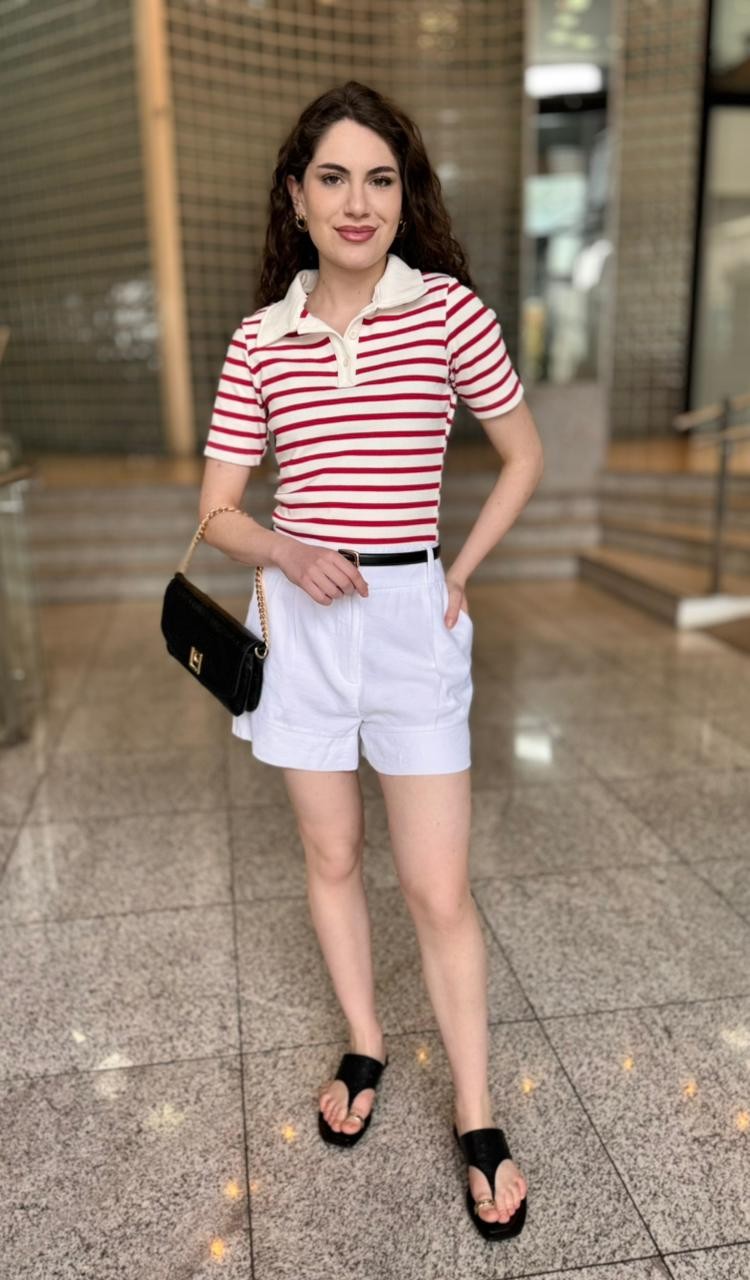 SHORT 2 BOTOES BRANCO MY PLACE