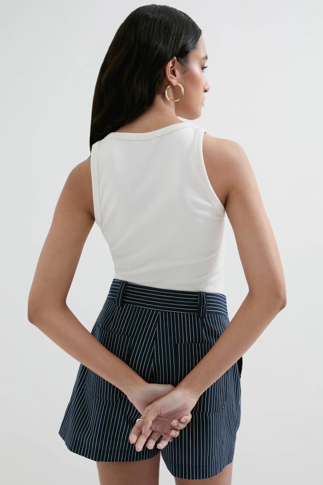 SHORTS MARGO LISTRAS AZUL MARINHO