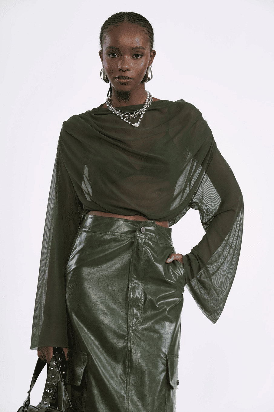 BLUSA TULE VERDE EDEN COLCCI BLUSA TULE VERDE EDEN COLCCI