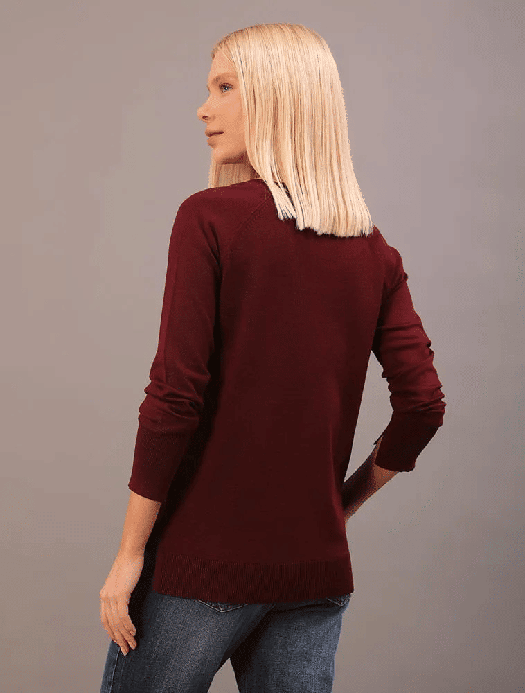 SUETER TRICOT BASICO GOLA CARECA BORDO CALVIN KLEIN SUETER TRICOT BASICO GOLA CARECA BORDO CALVIN KLEIN