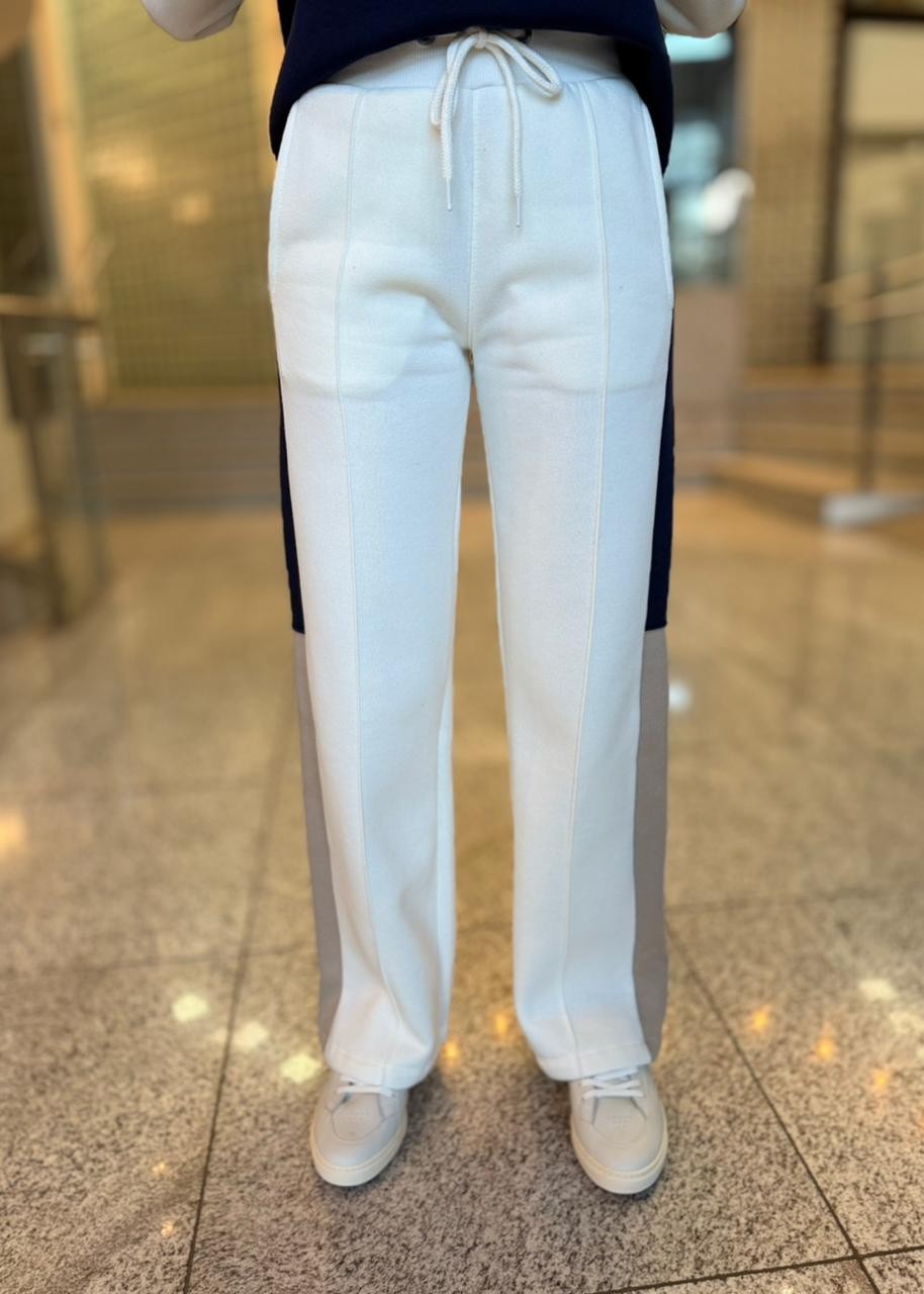 CALCA MOLETOM RECORTES OFF WHITE  CALVIN KLEIN