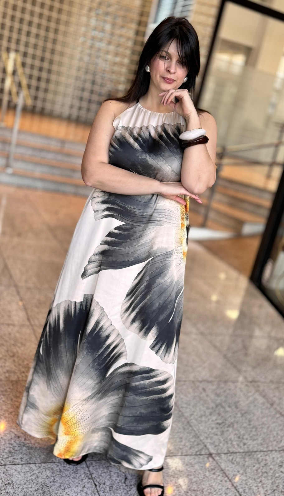 VESTIDO LONGO CAVA FRANCESA MORENA ROSA