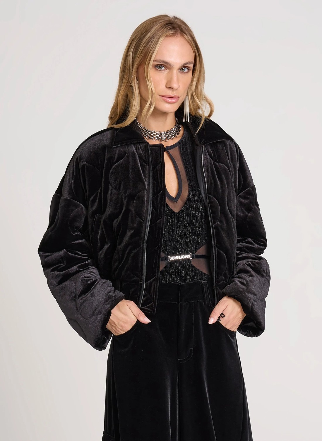 CASACO PUFFER VELVET JOHN JOHN CASACO PUFFER VELVET JOHN JOHN