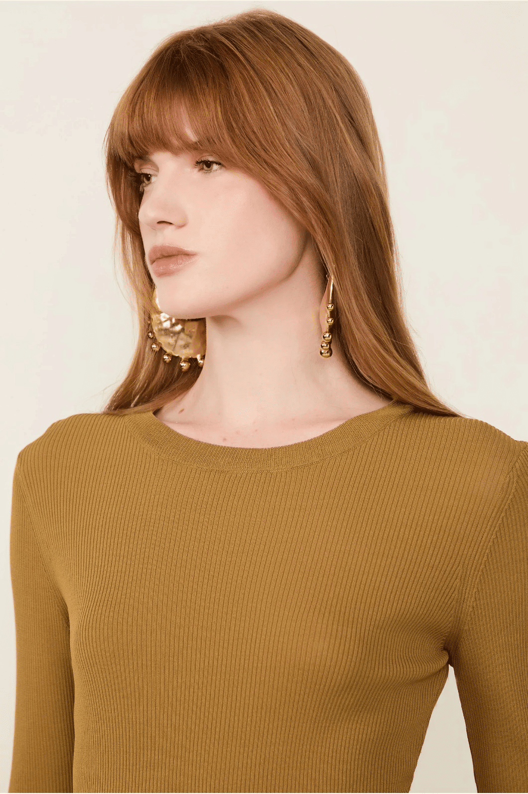 TOP MANGA LONGA CANELADO DE TRICOT COLOR ANIMALE