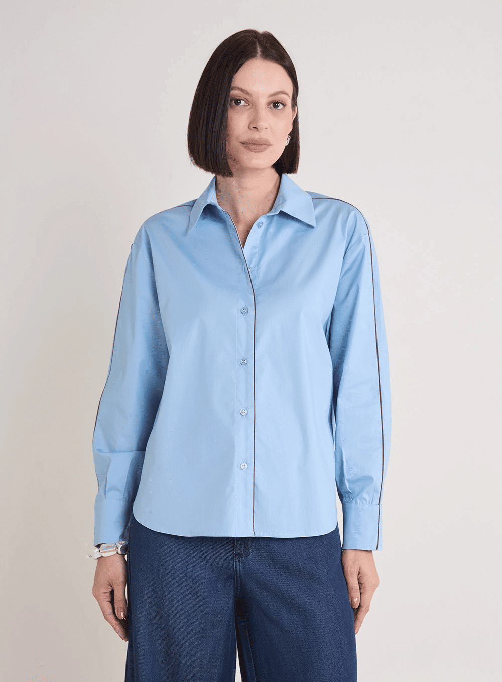 CAMISA ALFAIATARIA RETA AZUL CLARO FORUM CAMISA ALFAIATARIA RETA AZUL CLARO FORUM