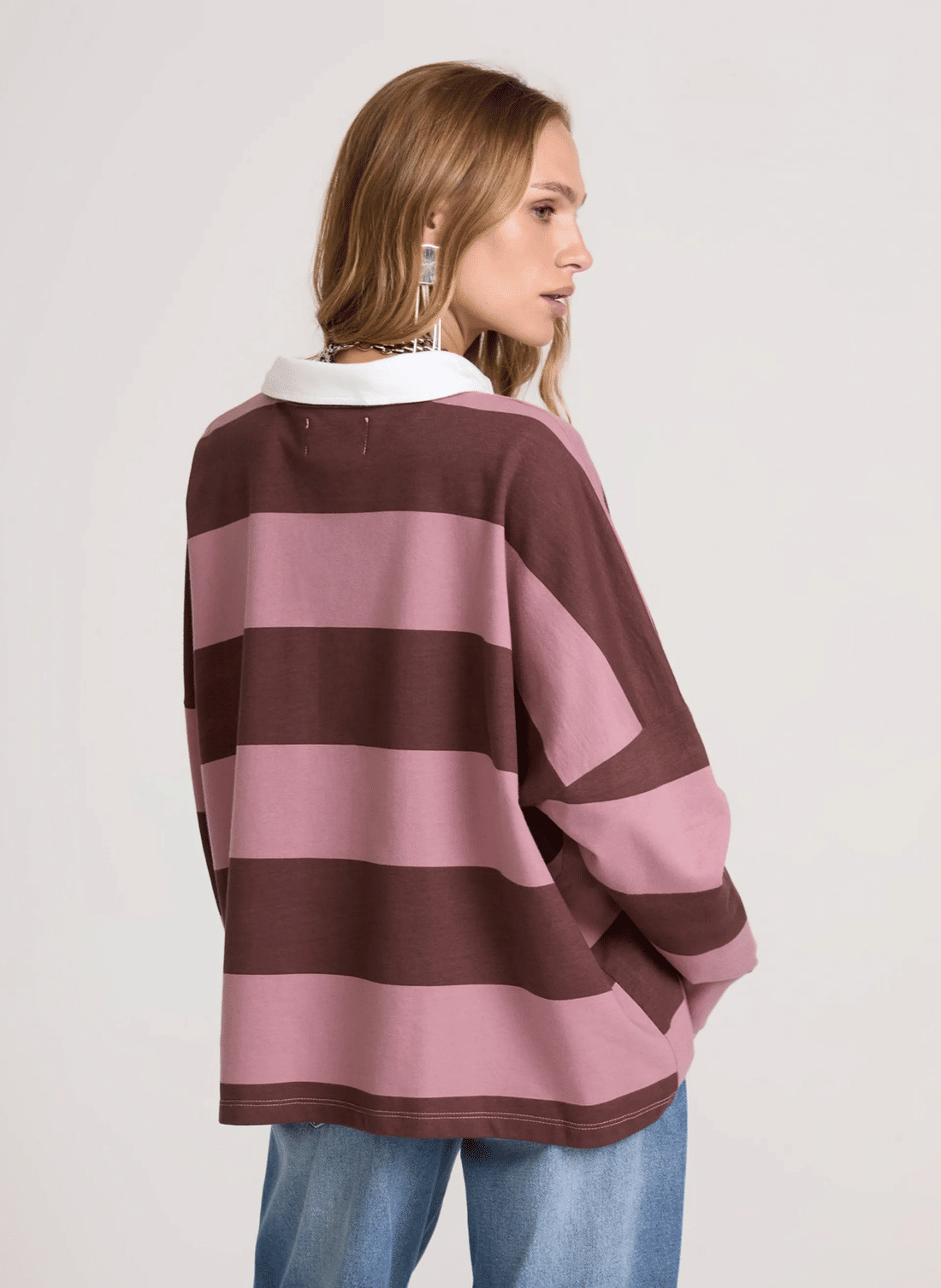 CASACO JJ SPORT STRIPE  ROSA MEDIO JOHN JOHN