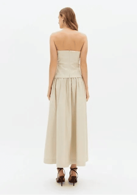 VESTIDO SUPER MIDI SEM MANGAS BEGE LANÇA PERFUME VESTIDO SUPER MIDI SEM MANGAS BEGE LANÇA PERFUME