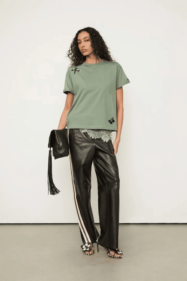 TSHIRT BORDADA INSETOS VERDE SÁLVIA ANIMALE TSHIRT BORDADA INSETOS VERDE SÁLVIA ANIMALE