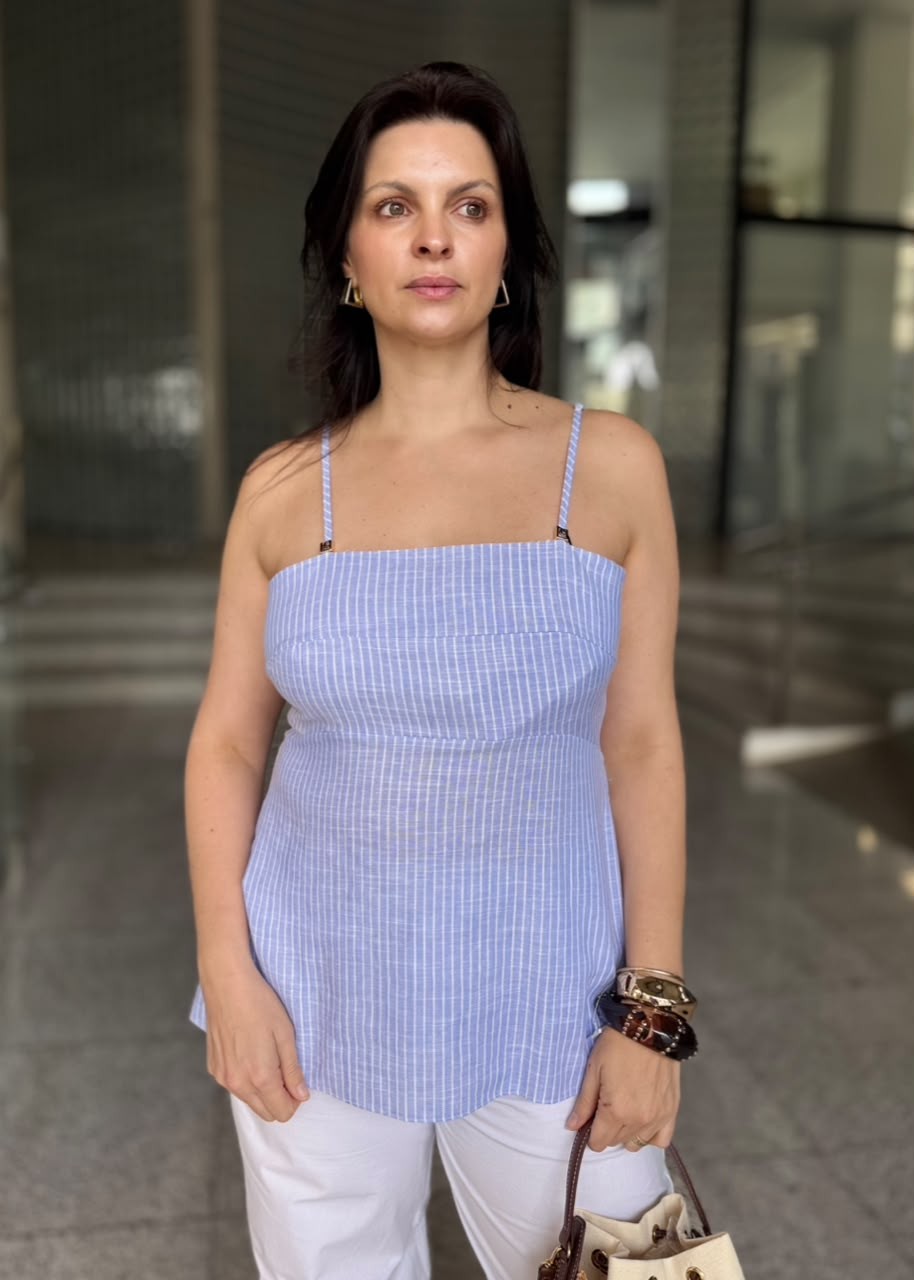 BLUSA DE ALCA DE LISTRAS LANÇA PERFUME BLUSA DE ALCA DE LISTRAS LANÇA PERFUME