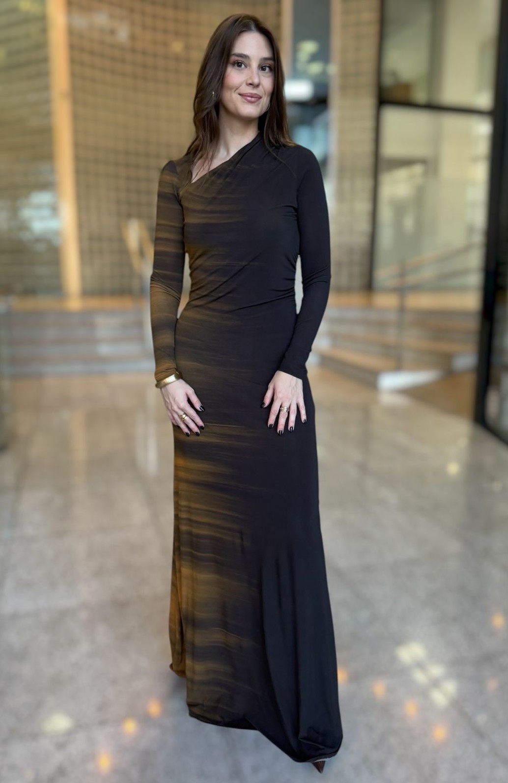 VESTIDO LONGO ESTAMPADO GOLDEN GRADIENT FORUM VESTIDO LONGO ESTAMPADO GOLDEN GRADIENT FORUM