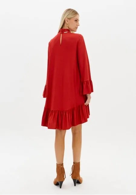 VESTIDO CURTO MANGA LONGA VERMELHO LANÇA PERFUME VESTIDO CURTO MANGA LONGA VERMELHO LANÇA PERFUME